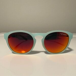 Tifosi Svago Satin Crystal Teal Smoke Red Sunglasses Running Cycling Sports